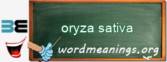 WordMeaning blackboard for oryza sativa